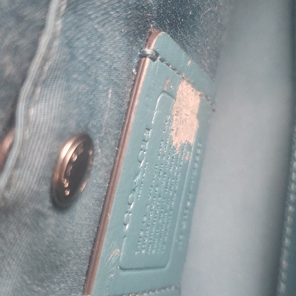 ❤COACH Metallic Teal Crossbody Bag EUC - Picture 7 of 12